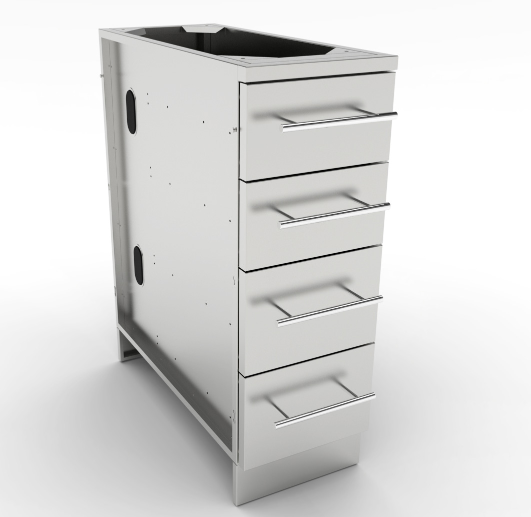 Sunstone 12″ 4 Multi Drawer Storage Base Cabinet – SBC12SMD