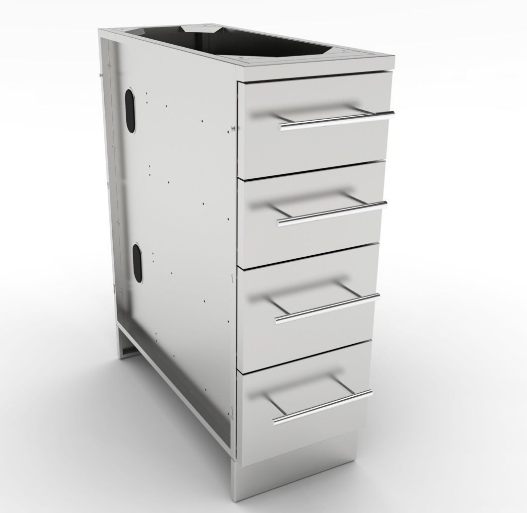 Sunstone 12" 4 Multi Drawer Storage Base Cabinet - SBC12SMD