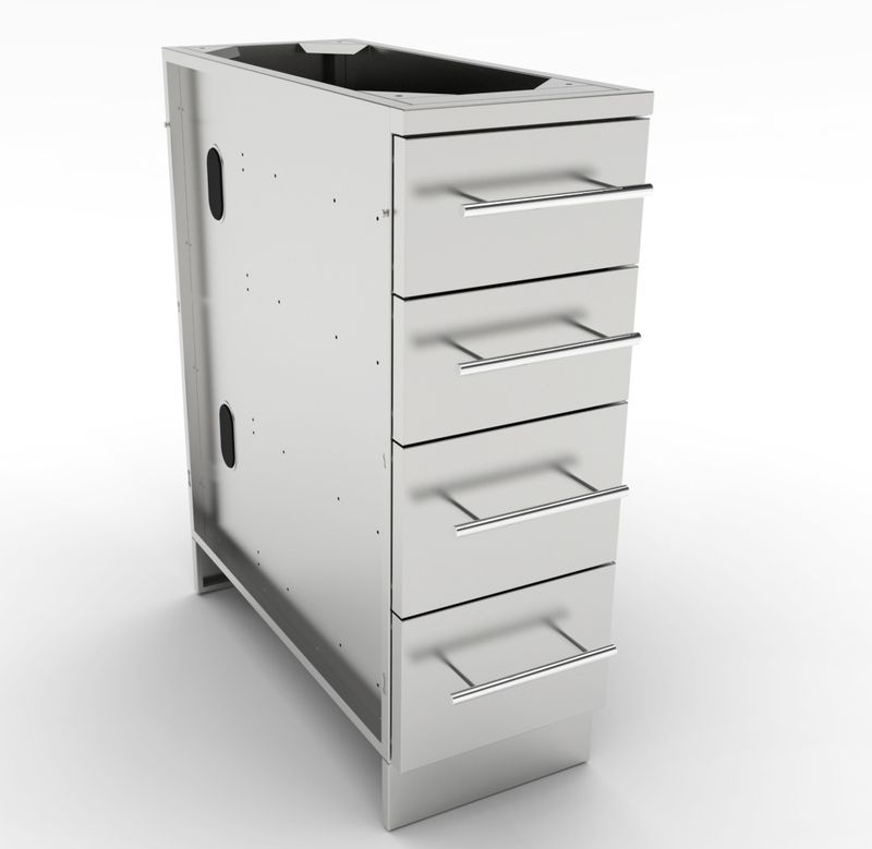 Sunstone 12" 4 Multi Drawer Storage Base Cabinet - SBC12SMD