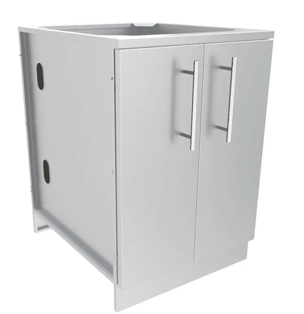 24" Full Height Double Door Base Cabinet w/Two Shelves &amp; Door Pockets  - Item No. SBC24FDD
