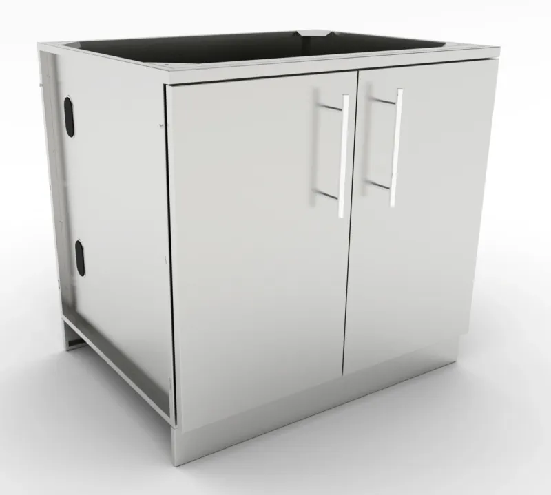 36" Full Height Double Door Base Cabinet w/Two Shelves &amp; Door Pockets  - Item No. SBC36FDD