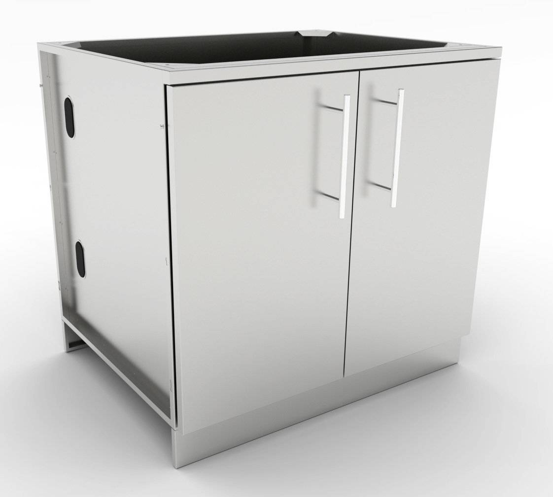 36″ Full Height Double Door Base Cabinet w/Two Shelves & Door Pockets – SBC36FDD