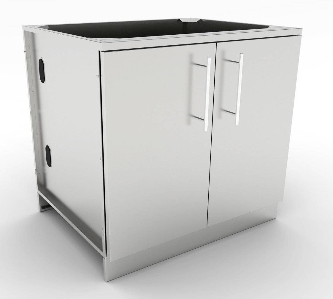 36" Full Height Double Door Base Cabinet w/Two Shelves &amp; Door Pockets - SBC36FDD