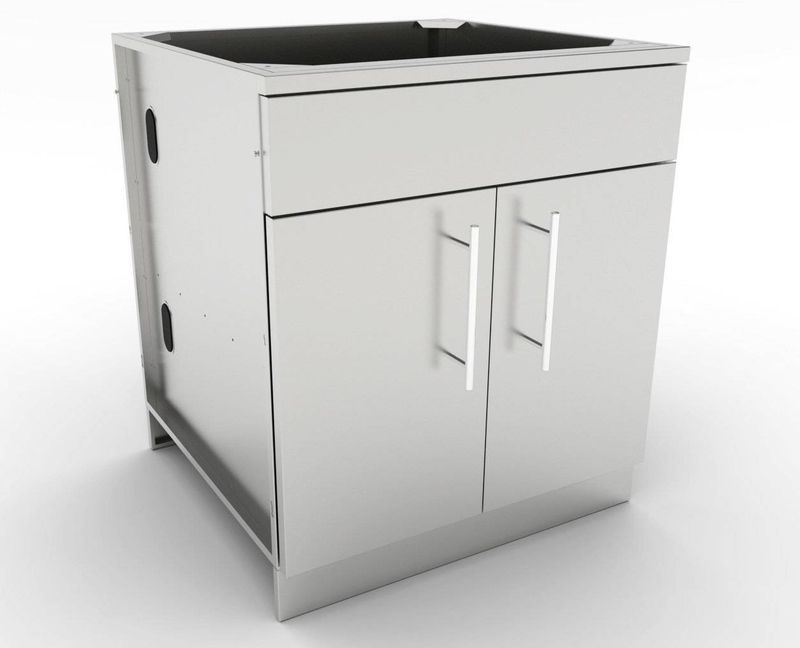 30" Double Door Base Cabinet w/Shelf &amp; Reversible Top Drawer or False Panel - SBC30CDD