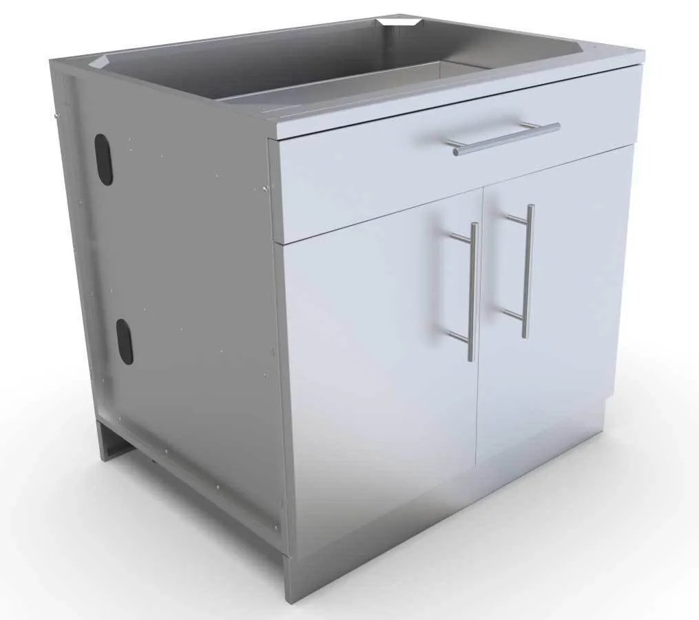 36" Double Door Base Cabinet w/Shelf &amp; Reversible Top Drawer or False Panel  - Item No. SBC36CDD