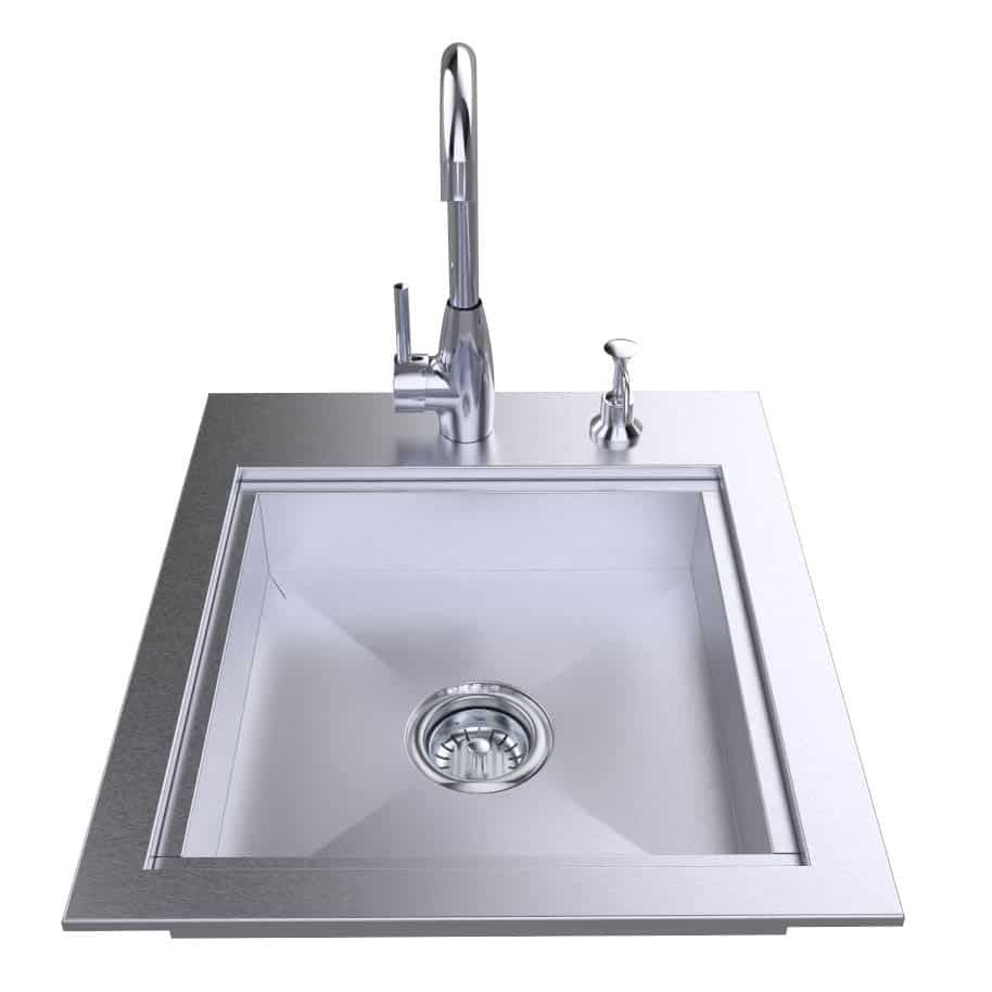Superior 20″ ADA Compliant Single Sink with Cover & Hot/Cold Faucet – ADASK20