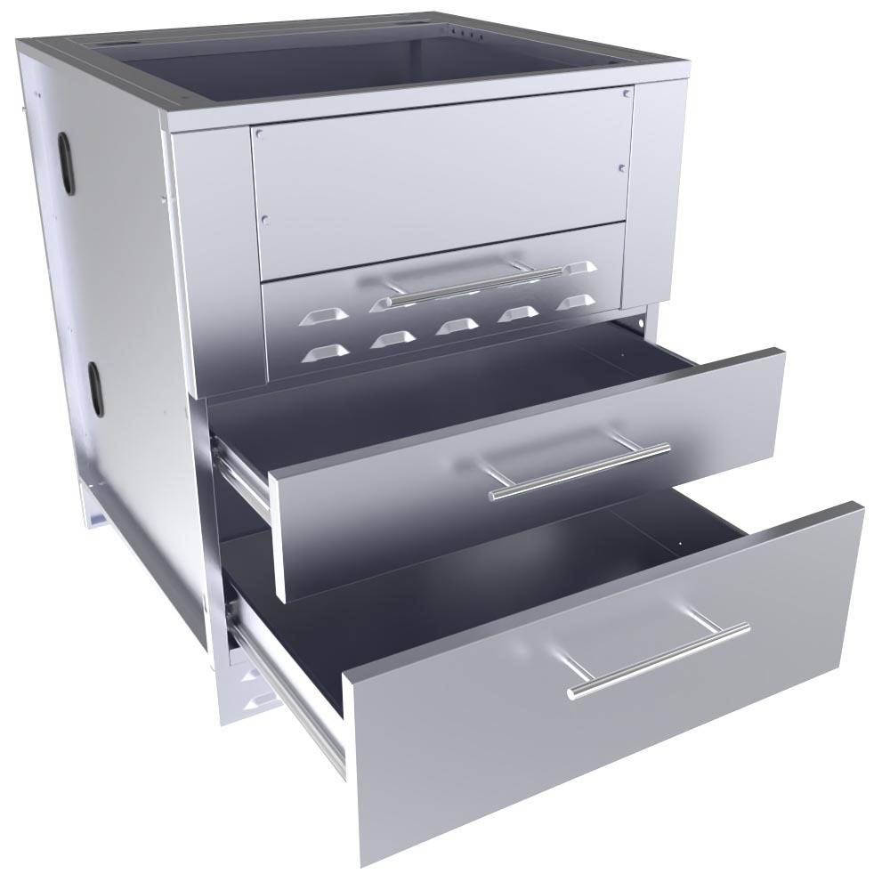 30″ Kamado Base Cabinet for UpTo 24 In. Dia. Kamado and for Sunstone Power Cirque – SUN24PCB  – SAC30KBDC