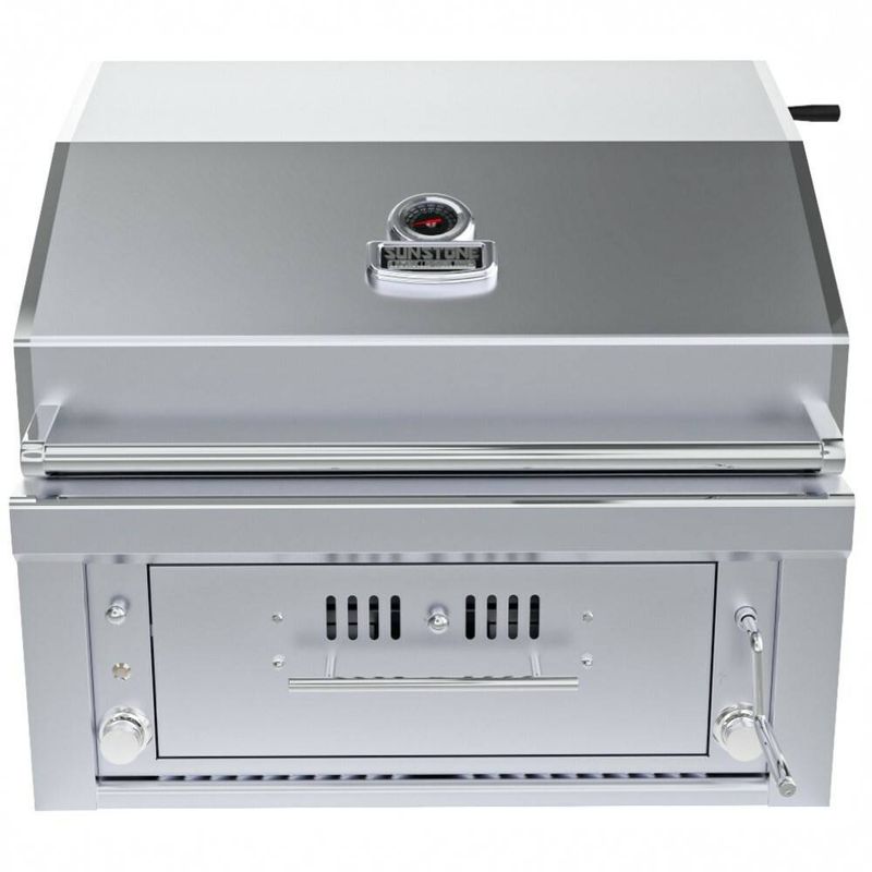 Sunstone® Series 30” Gas Burners Hybrid Single Zone Charcoal/Wood Burning w/Infra-Red Burner Grill – SUNCHZ30