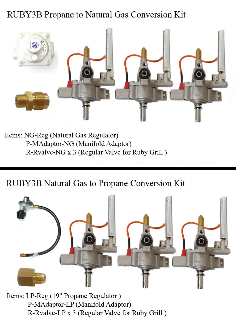 Conversion Kit for Ruby3B-30" Gas Grill