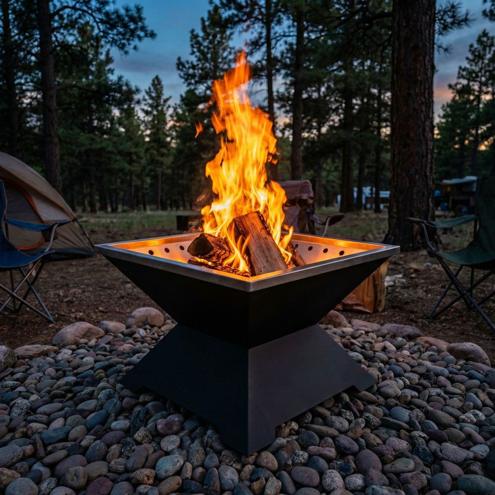 Sunstone® StarBBQ™ 24″ Smokeless Fire Pit Base Platform – Ultimate Versatile Outdoor Cooking Hub | STARBBQ-24FPBS