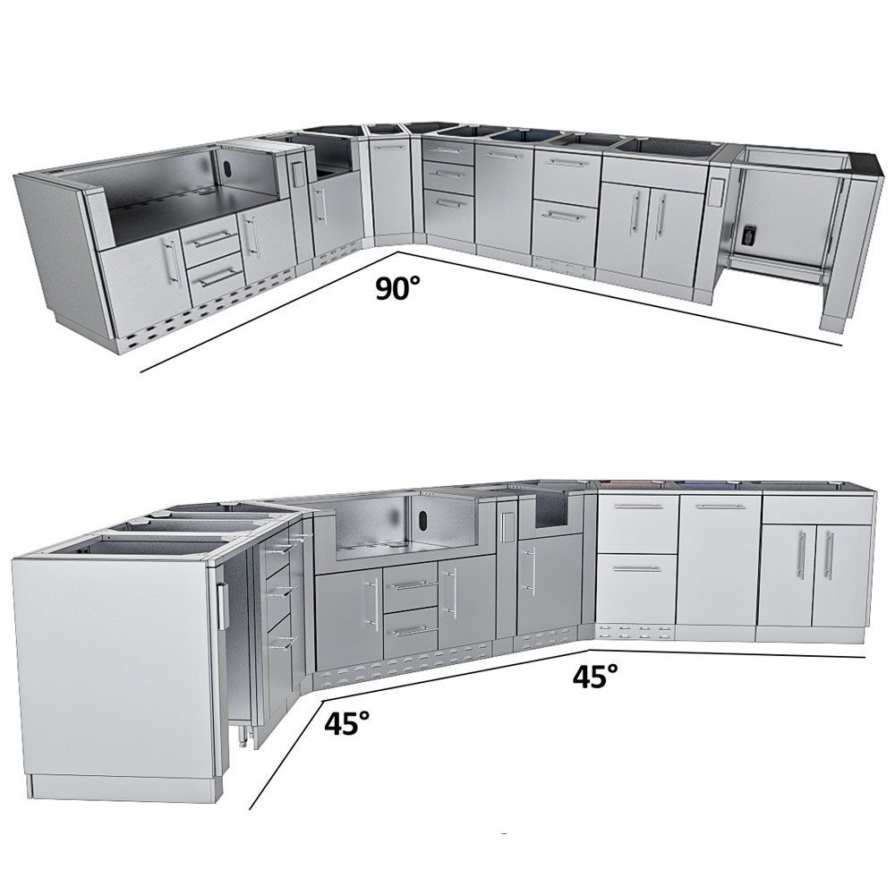 THE BIG-TEXAN 21FT Outdoor Kitchen Island Base Cabinet Package – SBP-BIGTEX/BASE