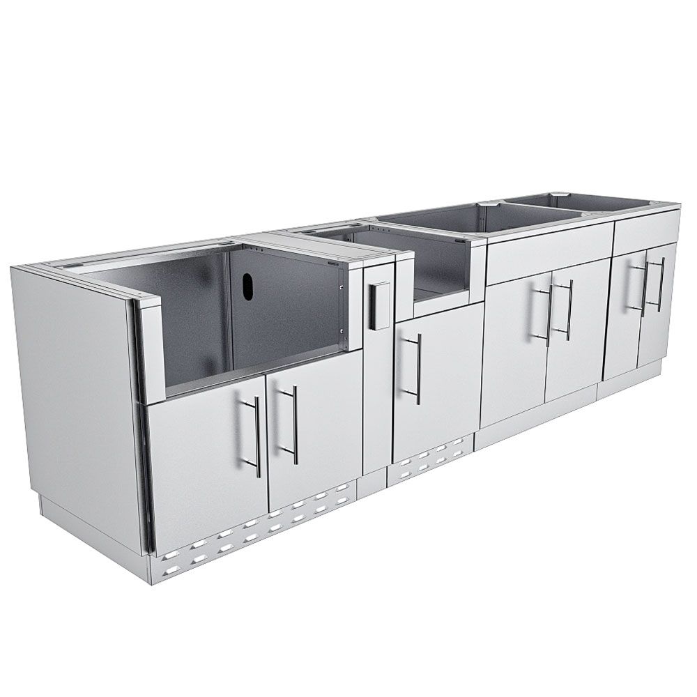 ALAMO 10.3-Foot Outdoor Kitchen Island Base Cabinet Package-SBP-ALAMO/BASE