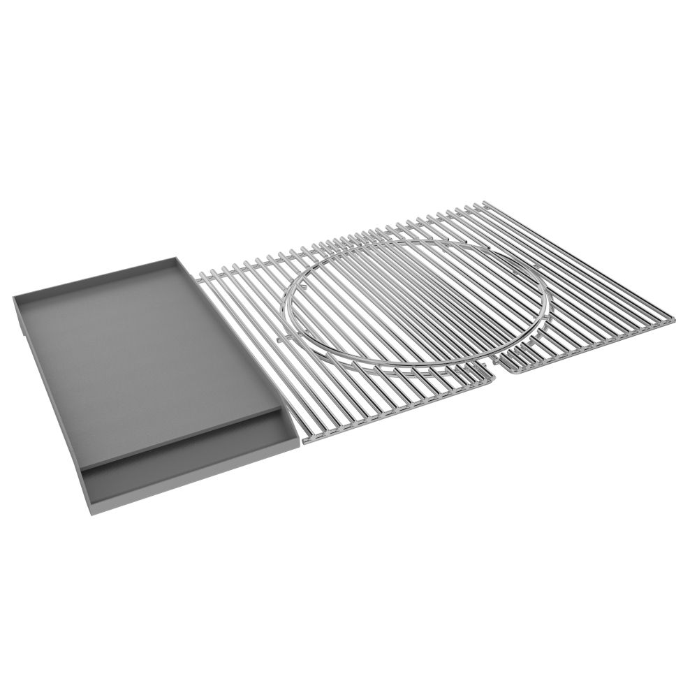 Cooking Grates for Ruby Grills w/Solid Steel Griddle – 304 SS Grates Round Inset-Solid-Steel Griddle for 42″ 5B Grill