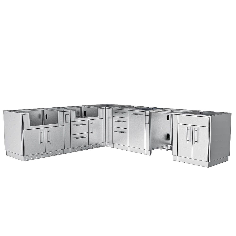 Texas Tango Outdoor Kitchen Base Cabinet Package – SBP‑TXTANGO/BASE 13′7″