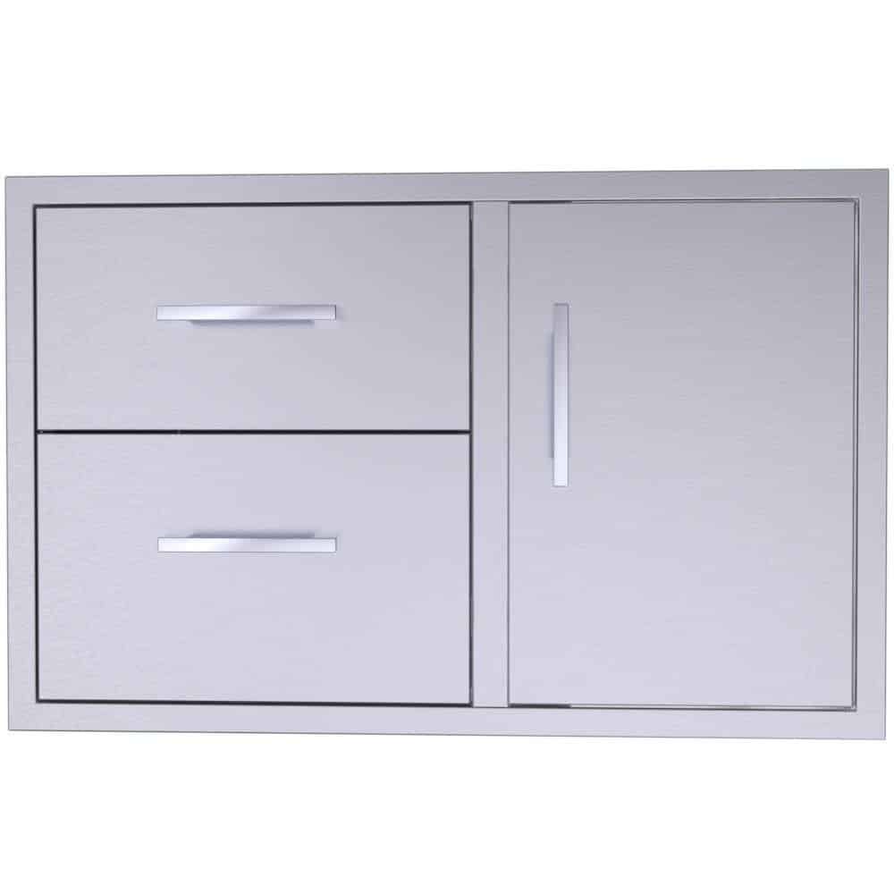Sunstone® 36 Inch Double Drawer Door Combo – Premium Versatile Outdoor Kitchen Storage | BA-DDC36