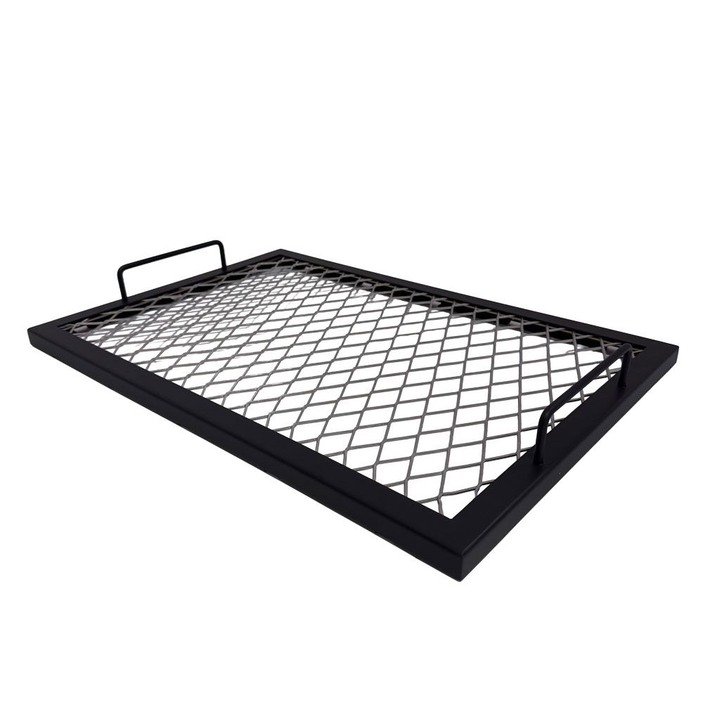 StarBBQ™ Diamond Grid Grilling Grate Insert – Heavy-Duty Campfire Grill Grate with Handles | STARBBQ-EXGRATE