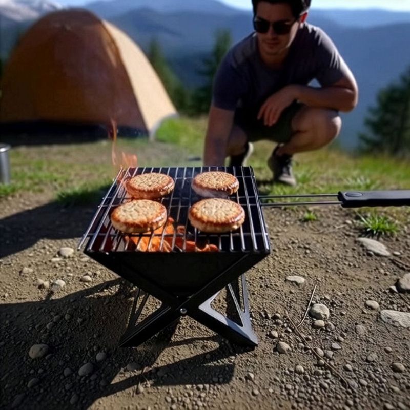 StarBBQ™ Folding A-Frame Camper Charcoal Grill – Portable and Compact | StarBBQ-AFCG