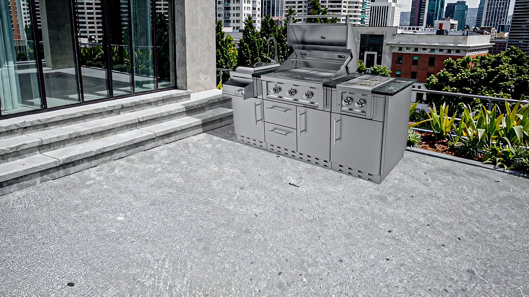 THE CAPRICE 6 FT 4 IN Grill & Bar Sink Outdoor Island Package – SCPCAPRICE6.4