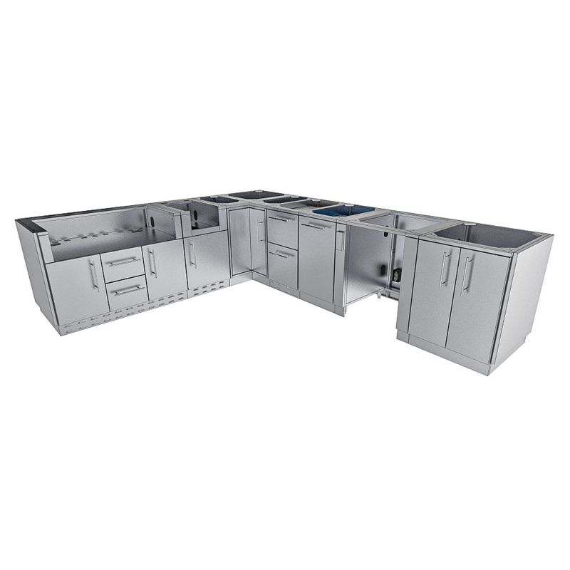 Rancher Outdoor Kitchen Base Cabinet Package – SBP‑RANCHER/BASE L‑Shaped 304 Stainless Steel