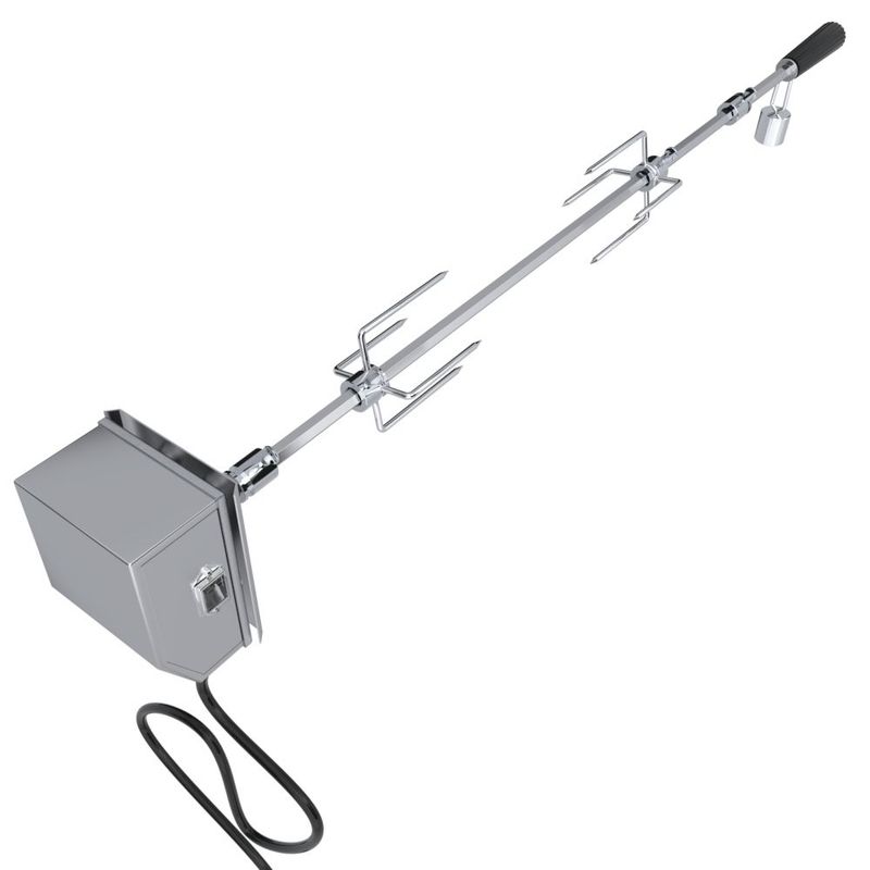 Ruby Stainless Steel Rotisserie Kit w/Mounting Bracket - Rot-Kit for 30" RUBY3B - P-RK-3B