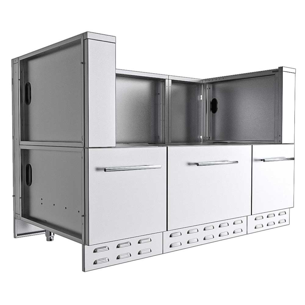 Sunstone 66 In. Sunstone Base Cabinet for UpTo 54-1/2 In. Width Cut-Out Pellet Grill- SAC66HGDC