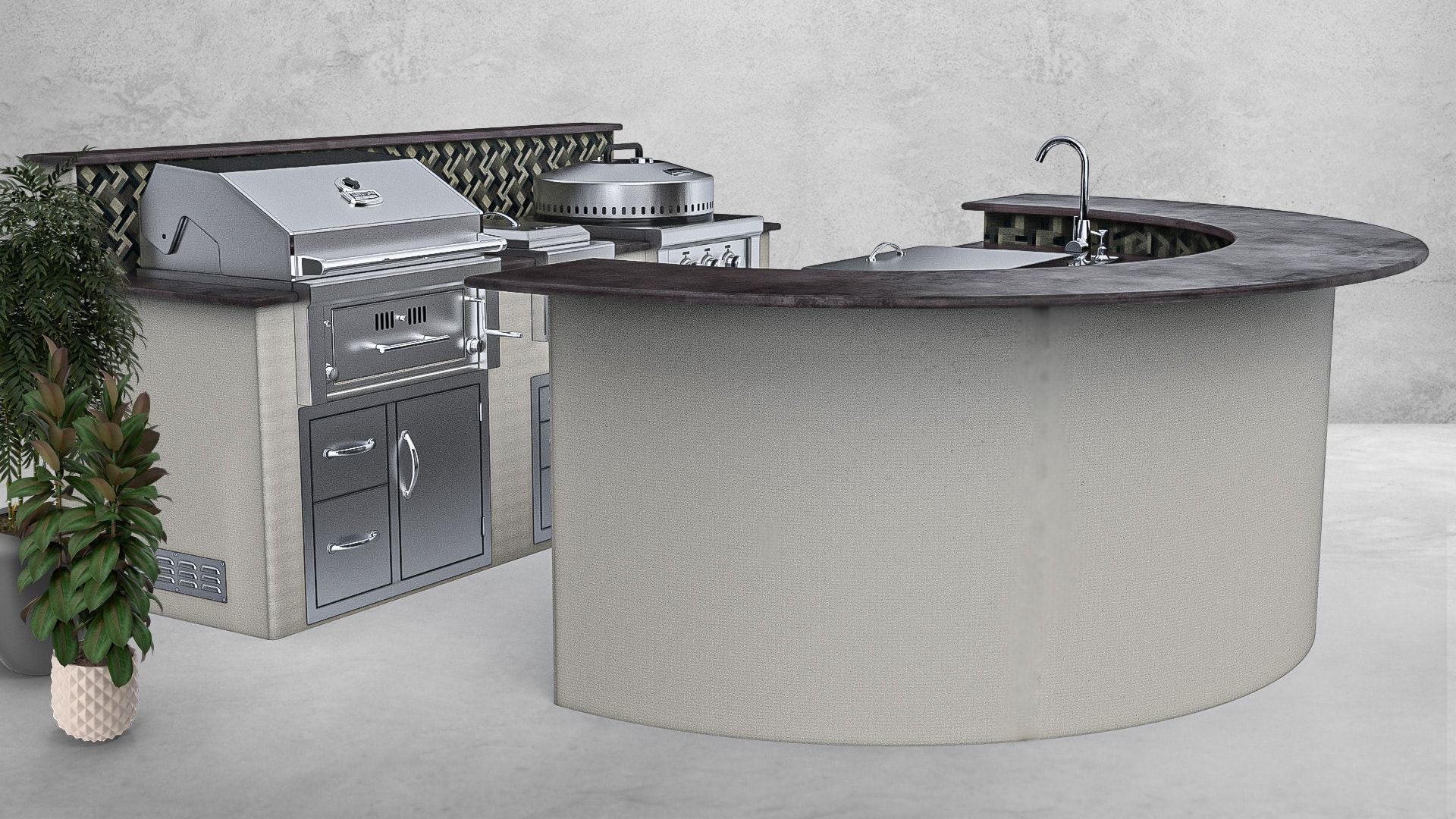 Mirage 2x 8′ Island Design with Grill and Component Package – SKPMIRAGE-CL