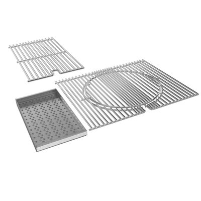 Cooking Grates for Ruby Grills w/Charcoal &amp;amp; Wood Burning Tray - 304 SS Grates Round Inset-Charcoal-Tray w/Bar Grate for 42″ 5B Grill