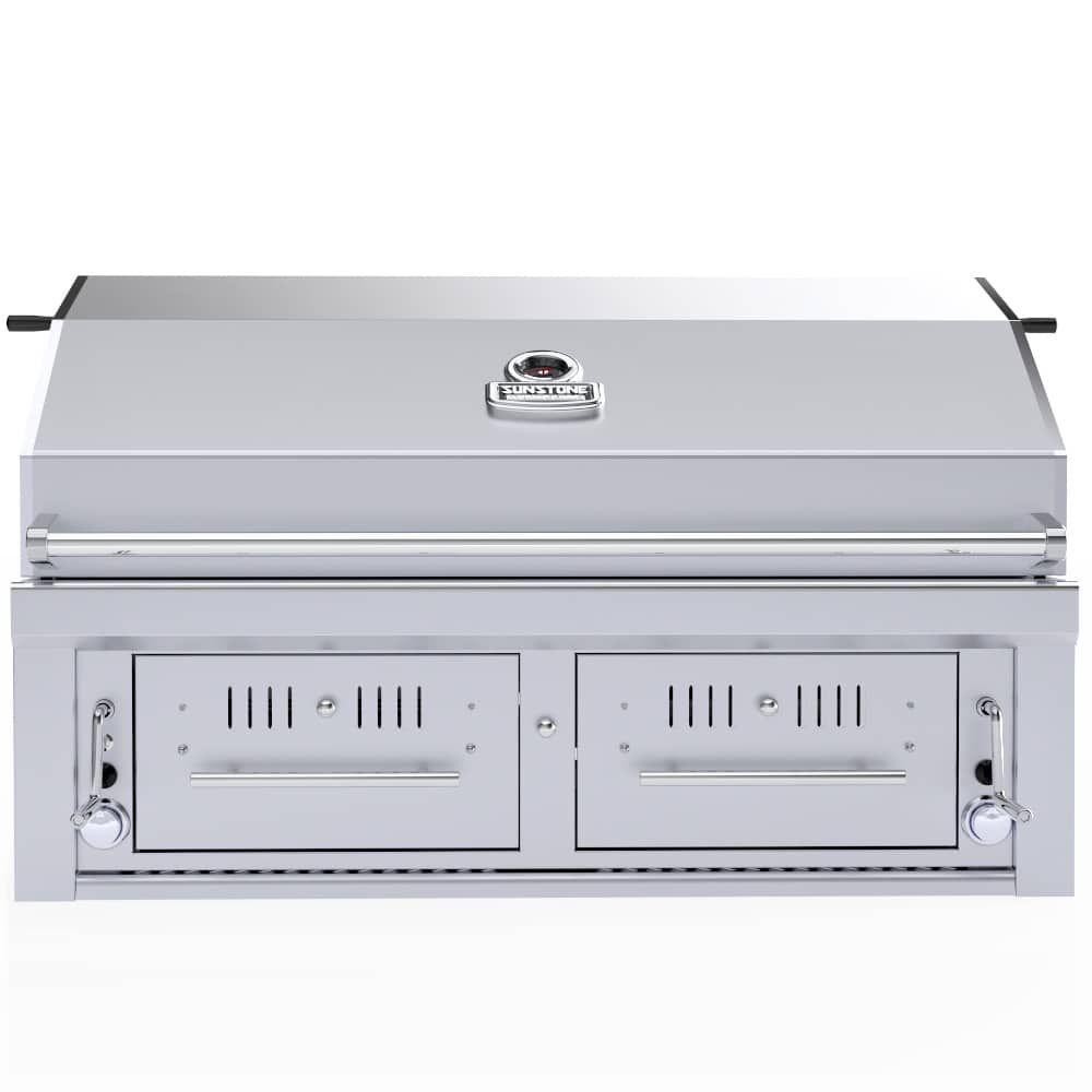 Sunstone® Series 42" Gas Hybrid Dual Zone Charcoal/Wood Burning Grill - EMCHDZ42