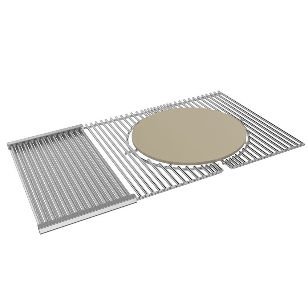 Cooking Grates for Ruby Grills w/Pro Sear and Pizza Stone – 304 SS Grates Round Inset-SearPro-PizzaStone for 30″ 3B Grill