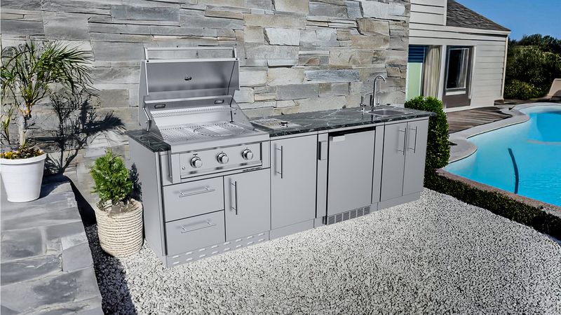 THE BRAZOS 9 Foot Cabinet Island Package - SCPBRAZOS9