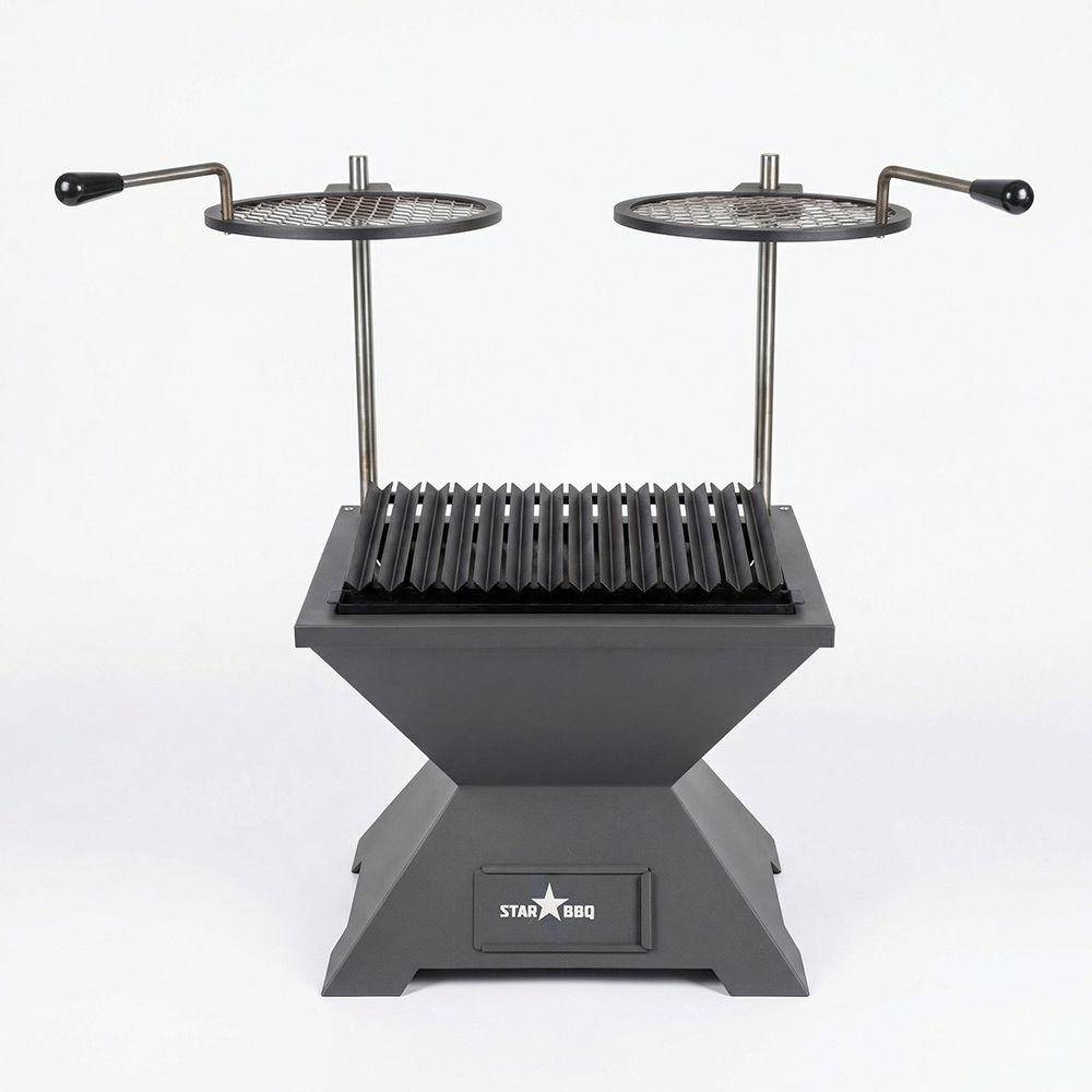 STARBBQ™ 24 Inch Smokeless Fire Pit Grill with Raised Sear Rim – Ultimate Portable Dual Swing-Out Griller for Perfect Char Marks