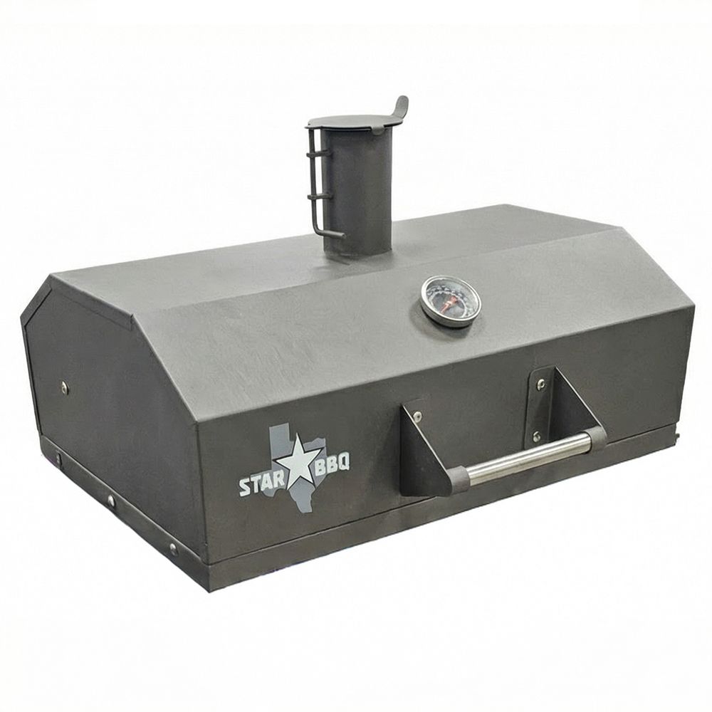 STARBBQ™ 24" BBQ Hood Rim with Chimney &amp; Warming Rack – Premium Heavy-Duty Outdoor Cooking Hood for Charcoal &amp; Fire-Pit Setups