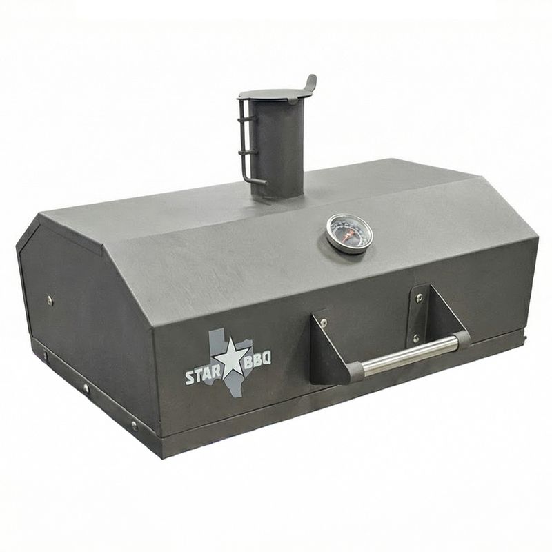 STARBBQ™ 24" BBQ Hood Rim with Chimney &amp; Warming Rack – Premium Heavy-Duty Outdoor Cooking Hood for Charcoal &amp; Fire-Pit Setups