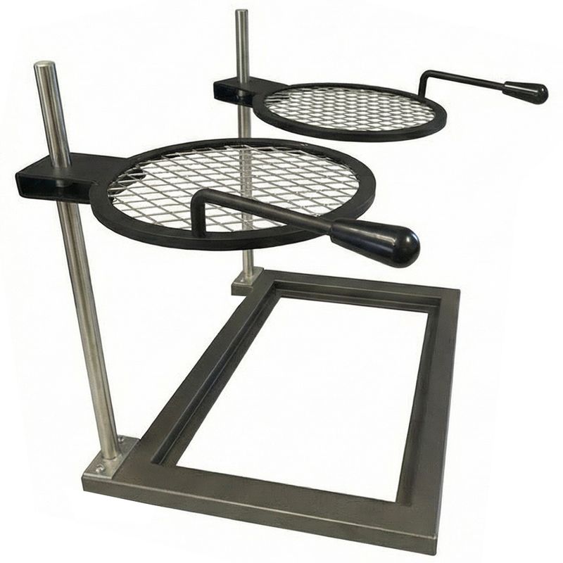 STARBBQ® Outpost Dual Griller with (2) Round Racks Rim – Ultimate Heavy-Duty Swivel Campfire Grill Grate for Effortless Outdoor Cooking