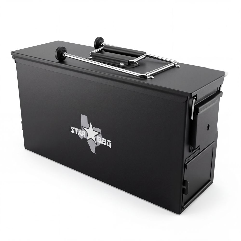 StarBBQ™ DUAL-Rocket Stove Camper Box – 40mm Military-Grade Ammo Can Portable Stove with Two-Chimneys | STARBBQ-DRSBBQX