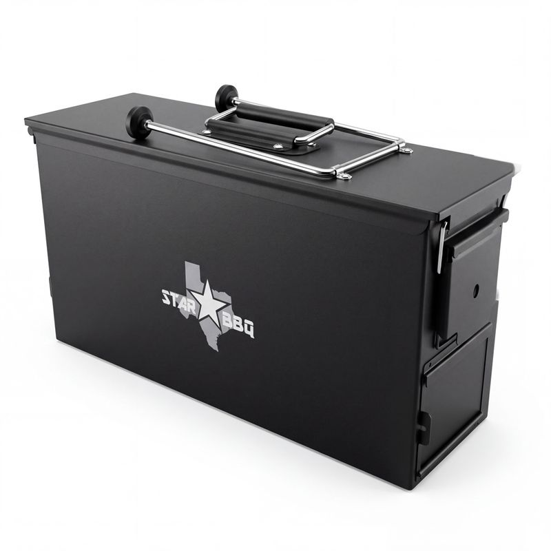 StarBBQ™ DUAL-Rocket Stove Camper Box – 40mm Military-Grade Ammo Can Portable Stove with Two-Chimneys | STARBBQ-DRSBBQX