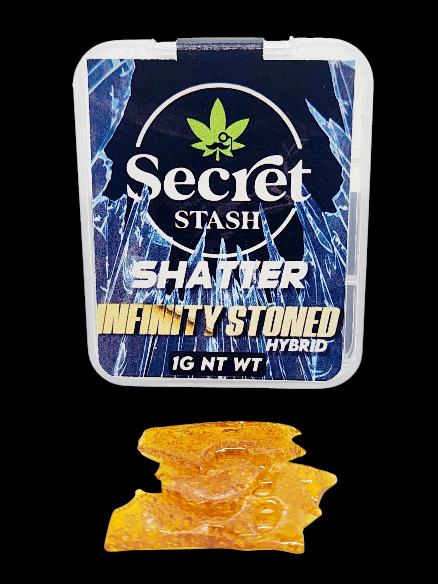 Secret Stash - Shatter in .5-gram & 1-gram opt. Secret Stash - Shatter in .5-gram & 1-gram opt.