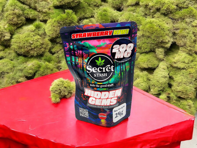 Secret Stash *Hidden Gems* - Distillate & Hash Rosin Gummies (10 per pkg) 20mg ea. Total: 200mg 00993