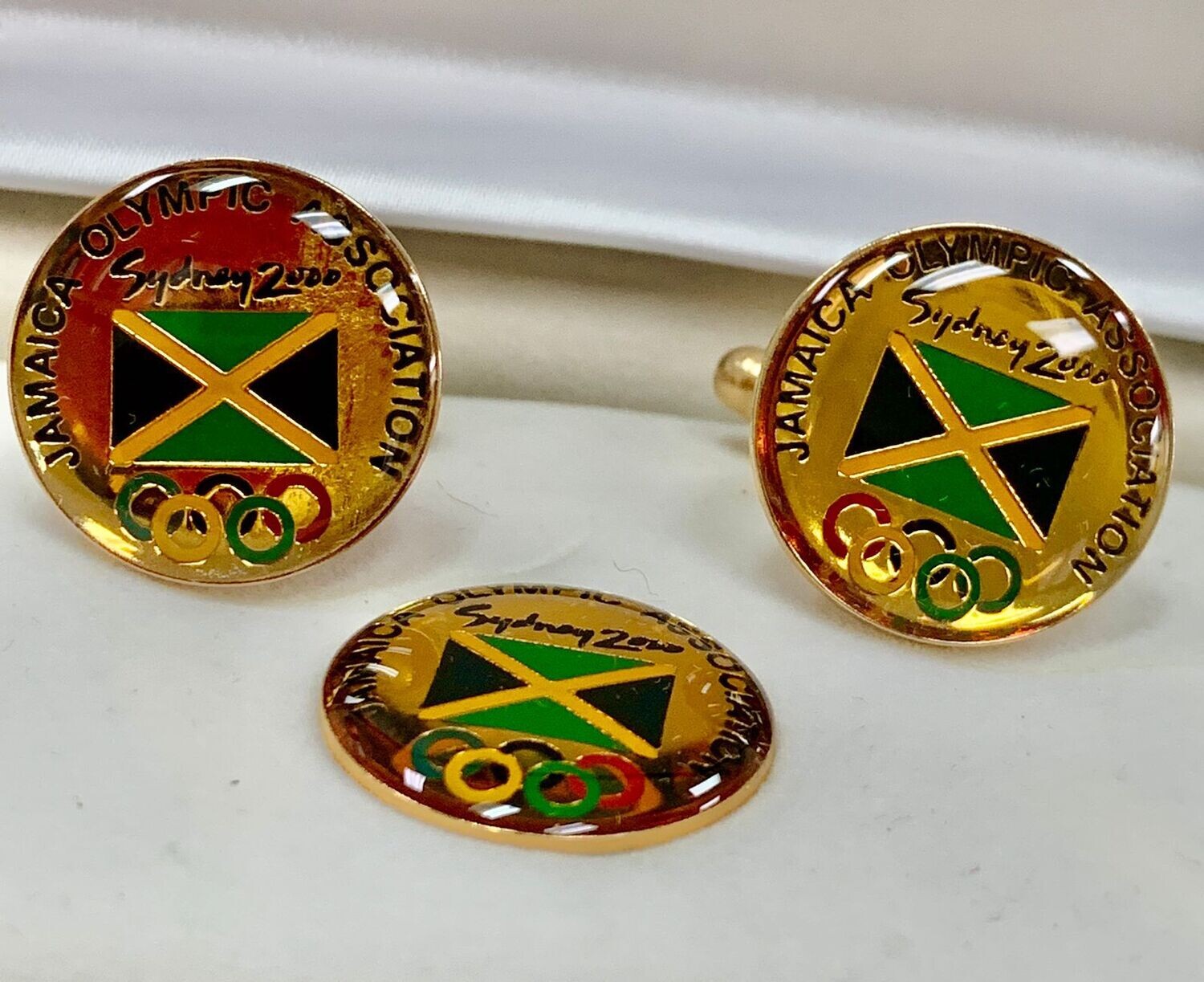 Jamaica Olympic Association Sydney 2000 Olympic Pin + Cufflinks Combo