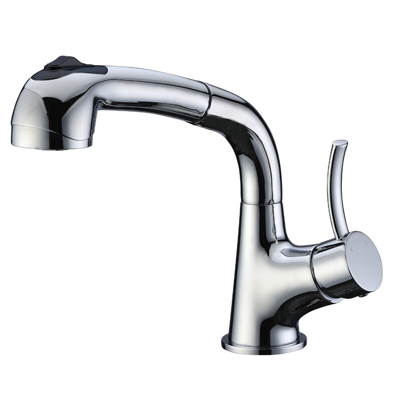 Single-lever pull-out spray sink mixer