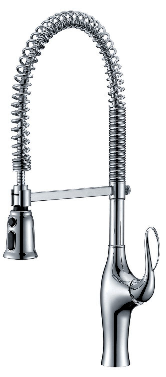 Single-lever pull-down spray kitchen faucet