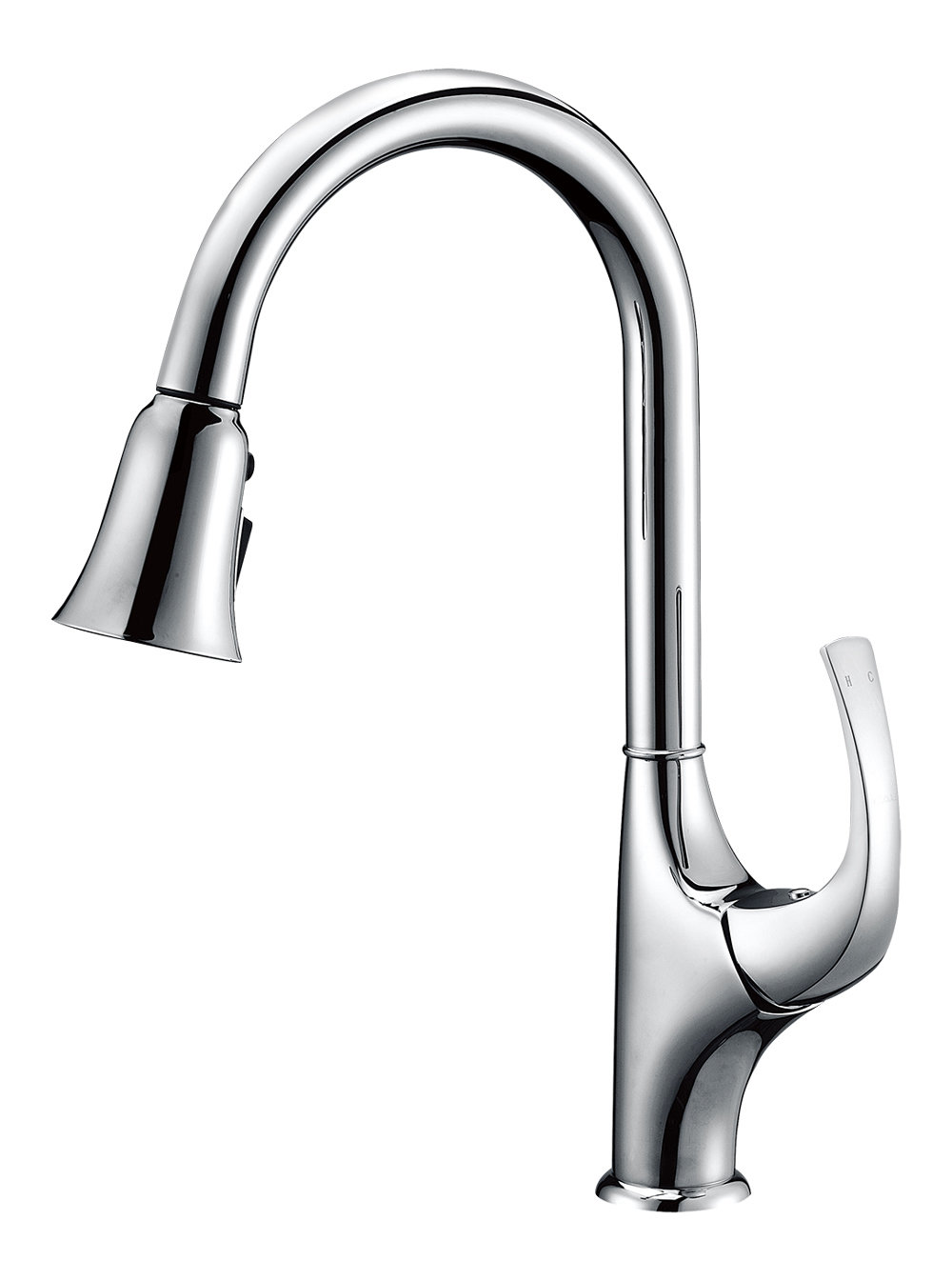 Single-handle pull-down kitchen faucet