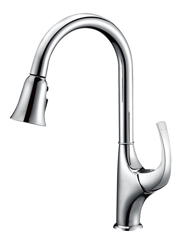 Single-handle pull-down kitchen faucet