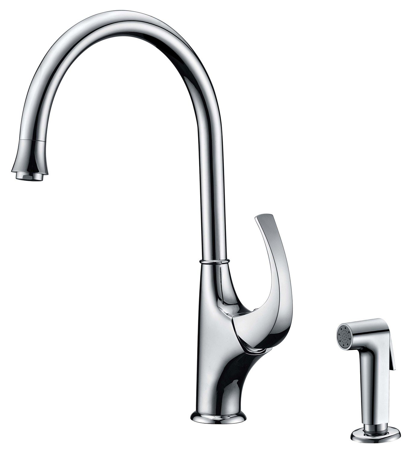 Single-handle kitchen faucet with side-spray
