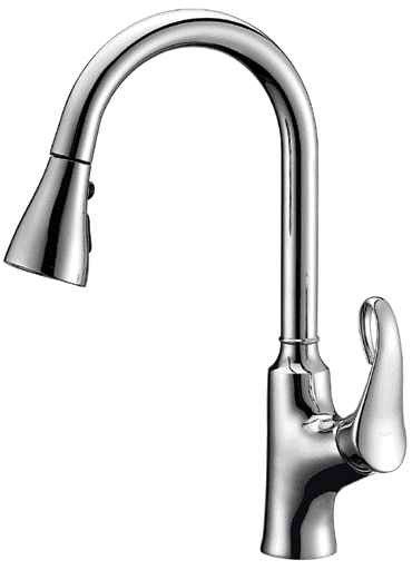 Single-handle pull-down kitchen faucet