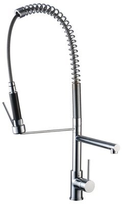 Single-lever pull-out spray kitchen faucet