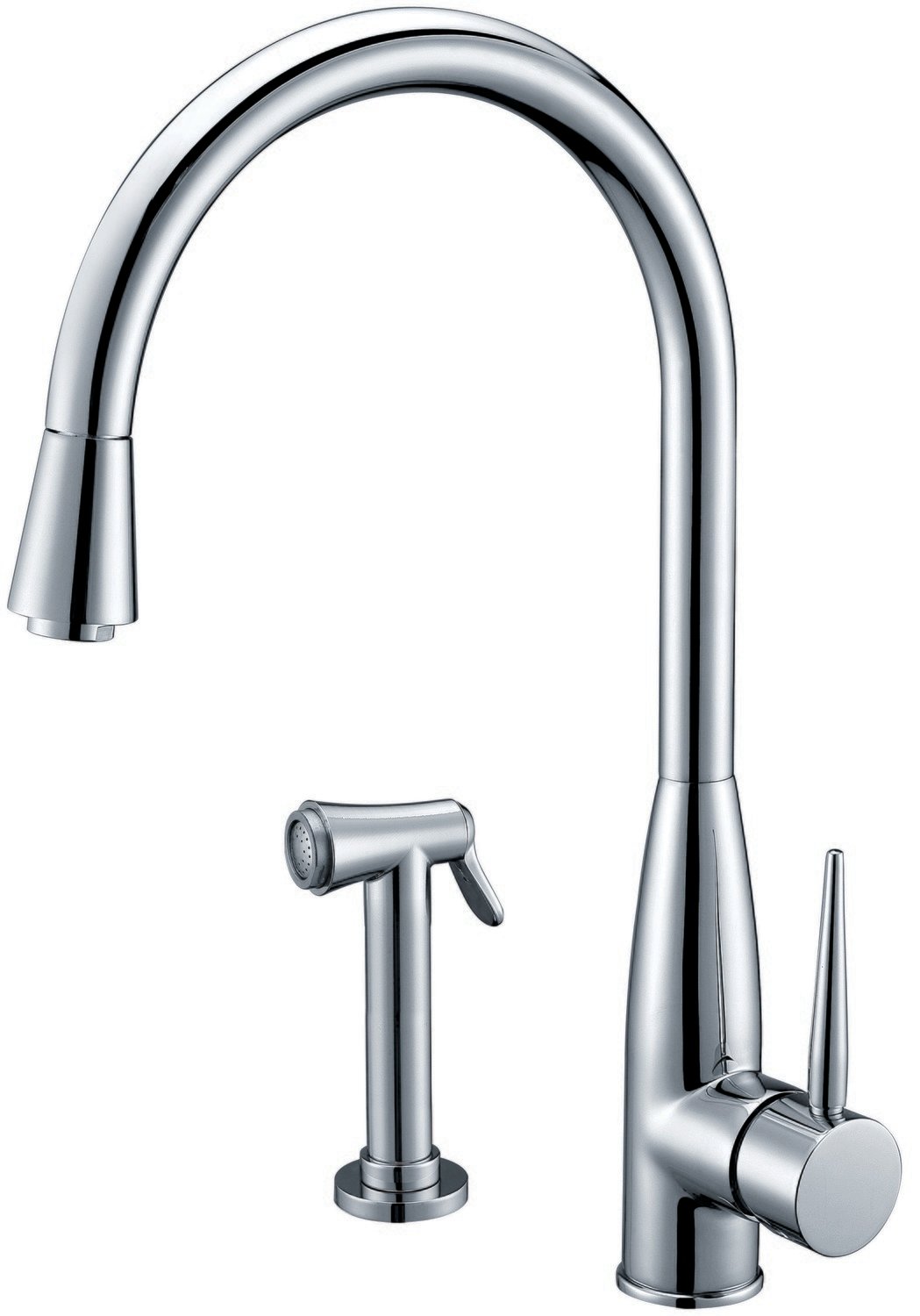 Single-lever sink mixer with side spray