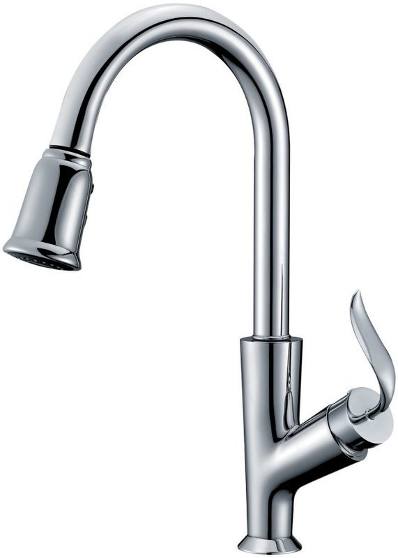 Single-handle pull-down kitchen faucet