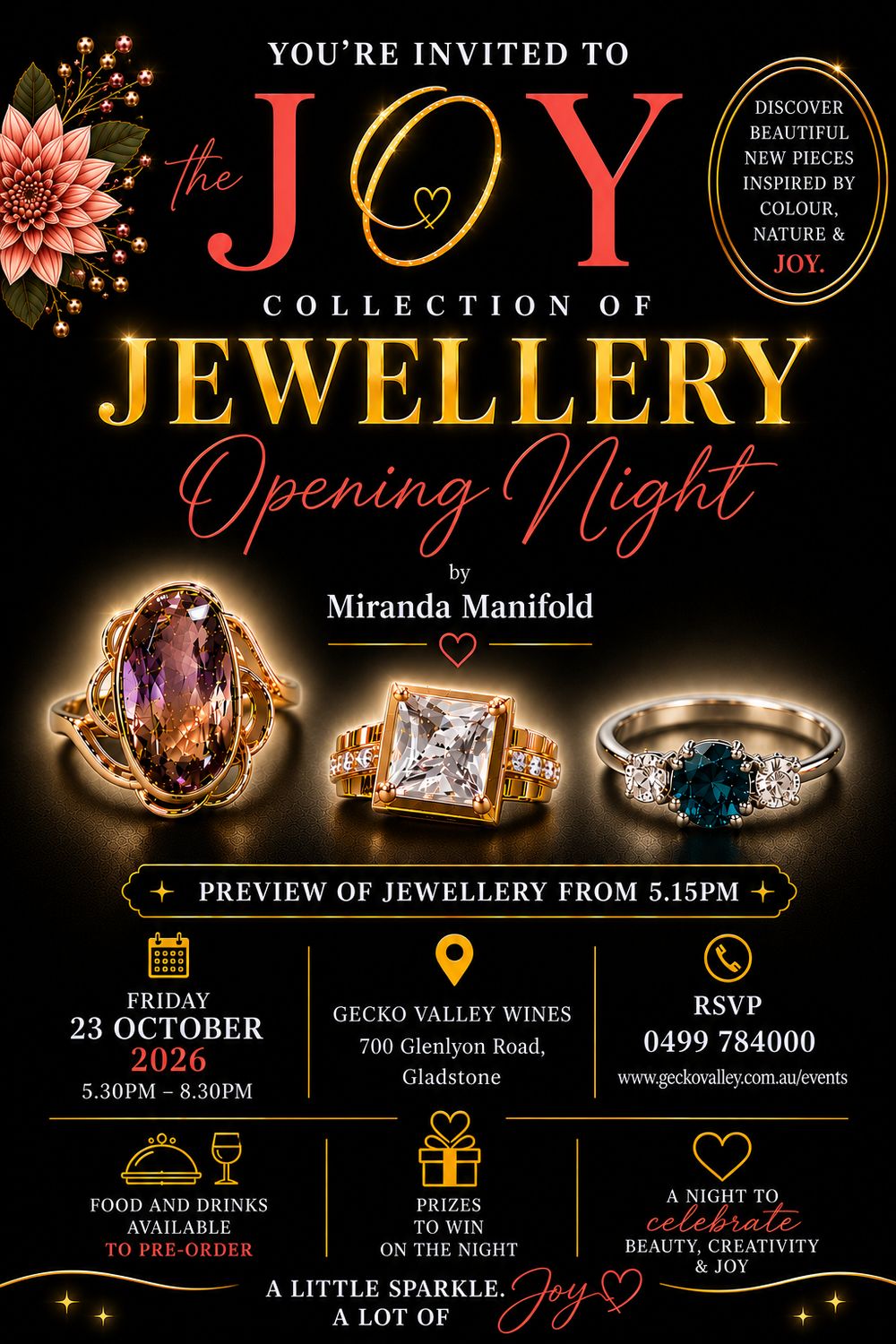 Joy Collection of Jewellery Opening Night RSVP - Friday 23 October 2026