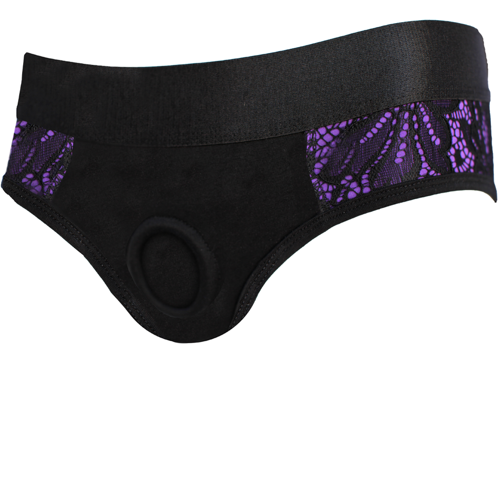 Panty+ Harness - Black &amp; Purple - FINAL SALE